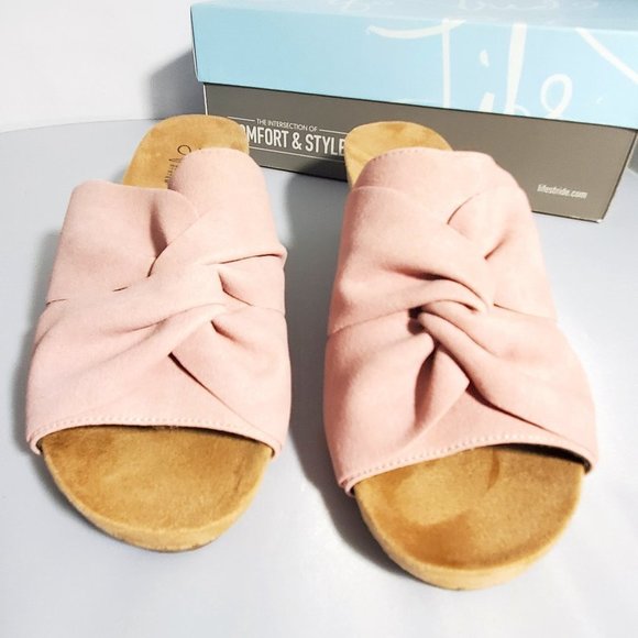 Shoes - Life Stride | Sandals | Mallory | Pink Suede | Cork Wedge | 10